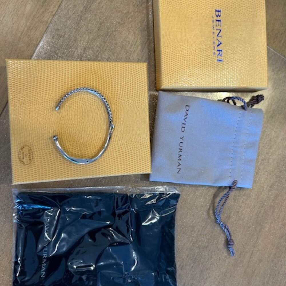 David Yurman Cable Open Cuff Bracelet | Sterling Silver | Medium Fit - Picture 3 of 8